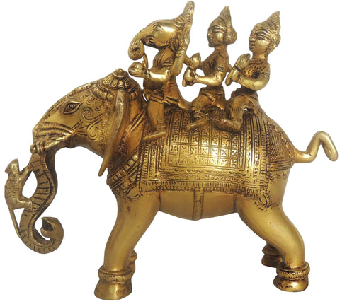 Brass Elephant Ganesh Idol Statue 3.14Kg